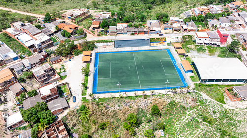 Foto Houses in Fercal, working-class town dependent on the cement industry, which relies on the extraction and processing of limestone from mines at Cafuringa Environmental Protection Area