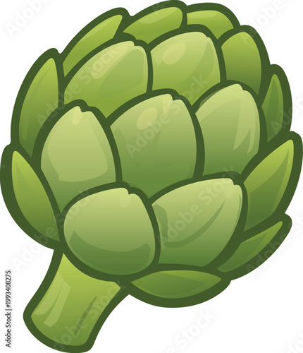 Green Artichoke Clipart - Icon Green Vegetable Vector Illustration