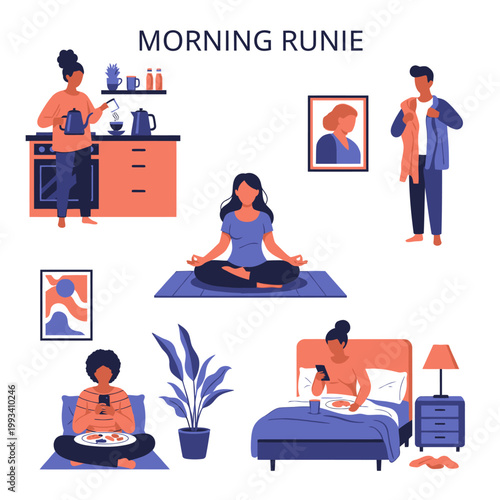 People Starting Their Day With Different Morning Rituals