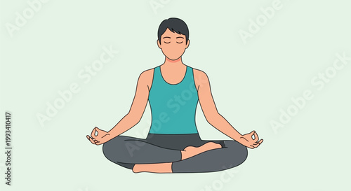 Woman Meditating in Lotus Pose for Inner Peace and Mindfulness.