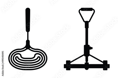 Cleaning tools: duster and floor scrubber with scrubber cleaning equipment
