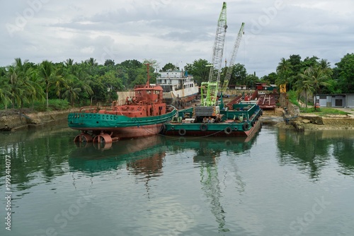 moored boat on the river