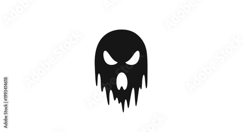 Black Ghostly Head with Menacing Eyes.