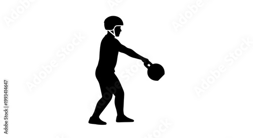 Man Silhouette Practicing Boxing with Punching Bag.