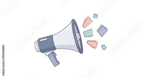 Digital Megaphone Icon for Communication and Announcements
