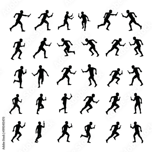 Silhouette Runners Collection: Dynamic Poses of Athletes in Motion