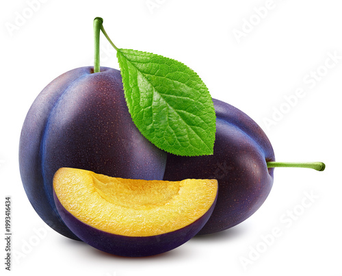 Plum isolated on white background