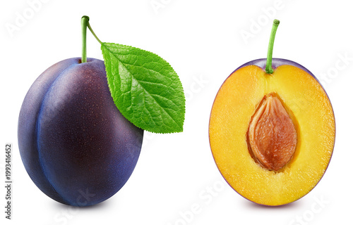 Plum isolated on white background