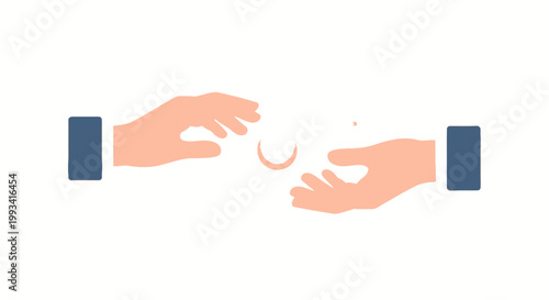 Gentle Hand Exchange Illustration Emphasizing Care and Connection