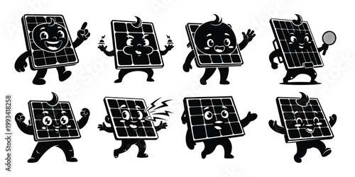 Ecology sustainability black silhouette robots promoting environmental awareness green living
