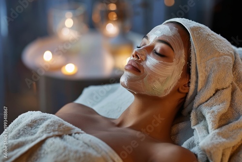 Relaxing Spa Treatment Experience in a Quiet Room With Candles and Soft Light...
