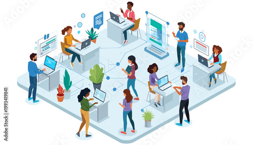 A minimalist illustration depicts a person walking forward, symbolizing progress and career advancement. Ideal for corporate websites, presentations, 