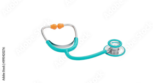 Vector illustration of turquoise stethoscope on a transparent background