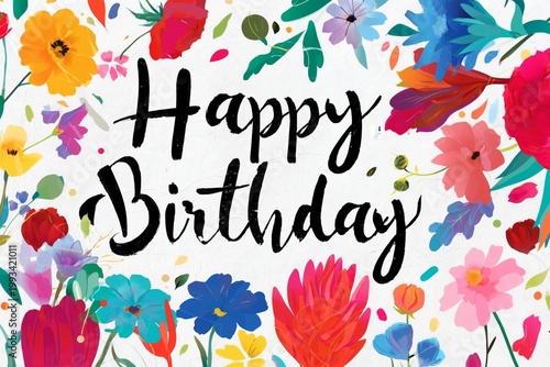 Colorful Celebration With Happy Birthday Message in Vibrant Design
