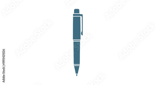 Blue Ballpoint Pen with Clip.