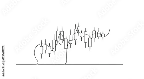 Candlestick Chart Line Drawing: Financial Market Trend Analysis