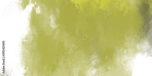 Earthy olive green and white abstract watercolor texture with soft cloudy brush strokes and subtle paint splatters creating a natural organic background for design and artistic applications