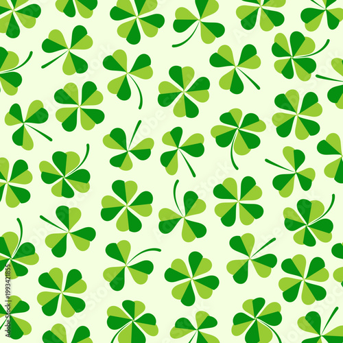 Leaf clover pattern background set. Collection icons clover. Vector