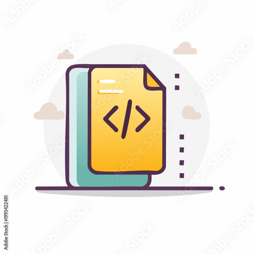 Coding Document Icon with Angle Brackets