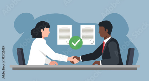 Business people shaking hands agreement.