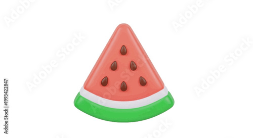 Vector illustration of plastic toy watermelon slice on a transparent background