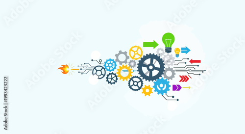 Gears and cogs mechanical design.
