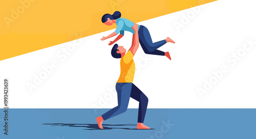 Man Lifting Woman in Air High.