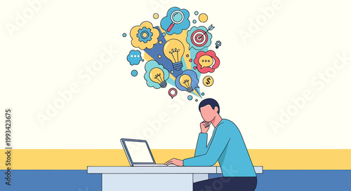 Man sitting at desk with laptop.