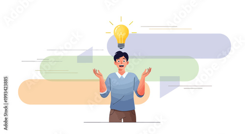 Man with a lightbulb idea.