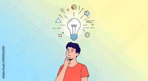 Man with hand on chin thinking.