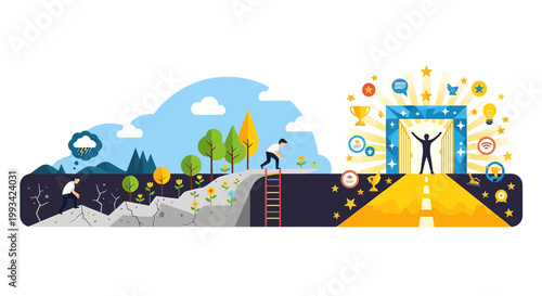 Person standing with arms raised triumphantly.