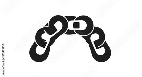Black Metal Chain Link Illustration.