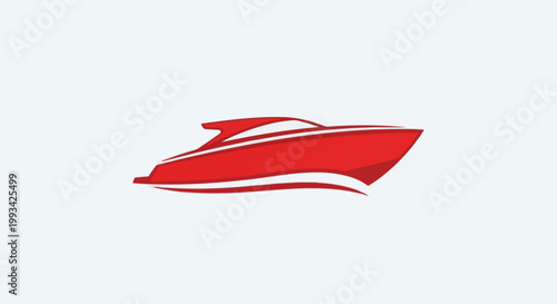 Sleek red vessel with dynamic lines glides across a simple backdrop