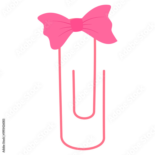 Pink bow on paperclip