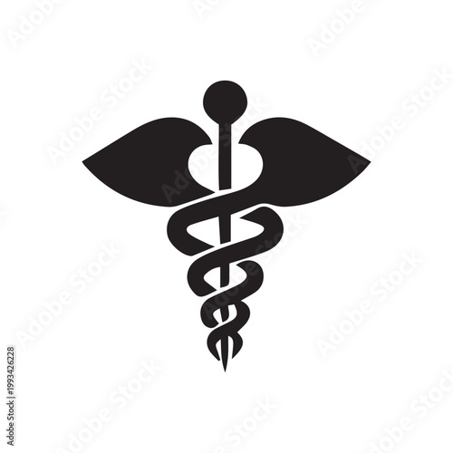 caduceus medical symbol on white background