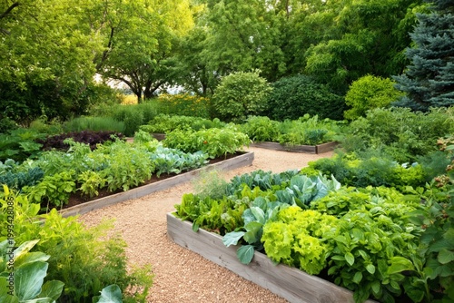 Pathway Through a Green Garden With Various Plants During Daytime in a Rural ...