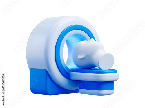 MRI machine scanner 3D icon for medical radiology brain diagnostic head scan healthcare hospital technology