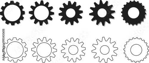 Black settings icons. vector linear icon for use in any purpose. vector illustration