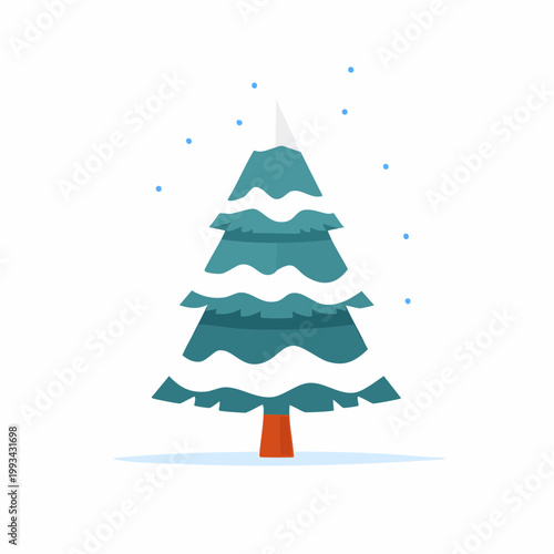 Stylized Christmas Tree with Snowflakes
