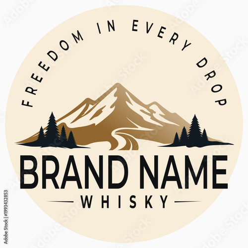 Whisky vintage logo vector illustrations design luxury