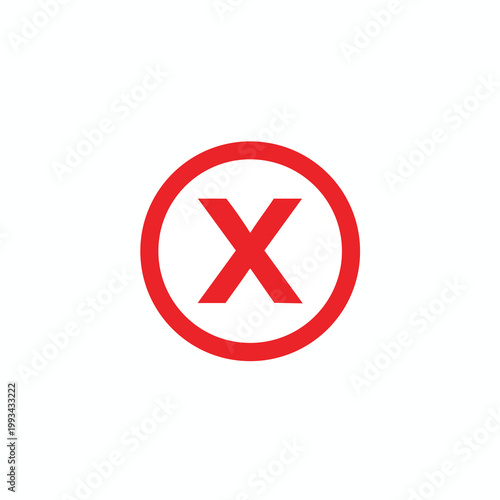 Free Download Red X mark symbol inside a circle icon. - GFXLoad