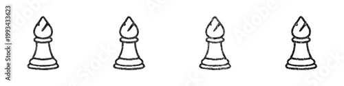 Sketch white bishop icon design set