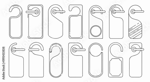 A collection of various blank door hangers with different shapes and designs
