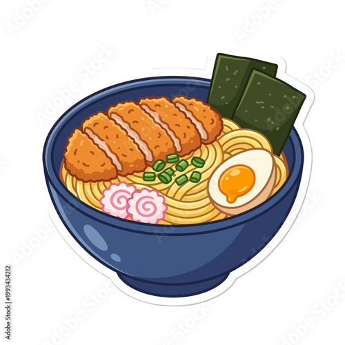 Katsudon Ramen Bowl with Pork Cutlet