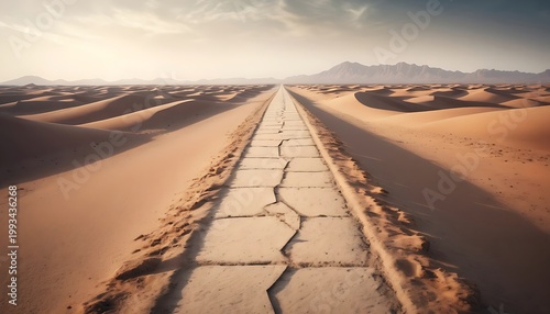 Uncertain Future Path Concept Background With Copy Space | sunset in the desert