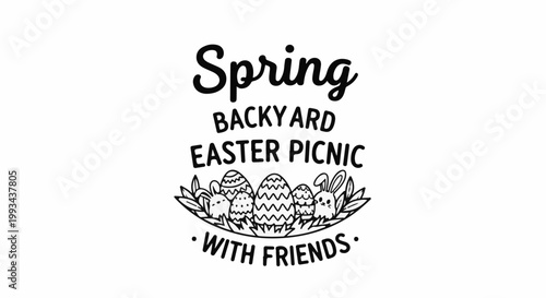 Spring backyard Easter picnic with friends graphic