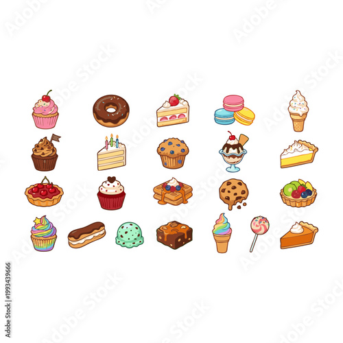 Collection of Delicious Desserts and Sweet Treats.