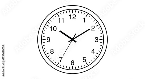 Simple wall clock displaying approximately ten thirty black silhouette