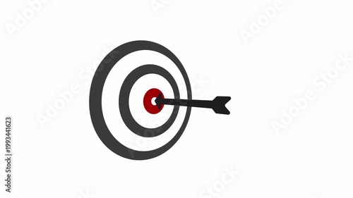Bullseye Target and Arrow Looping Animation for Successful Business Goals Progress Achievement