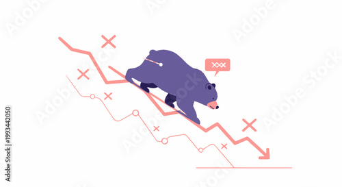 Business Decline Concept with Graph and Downward Arrow